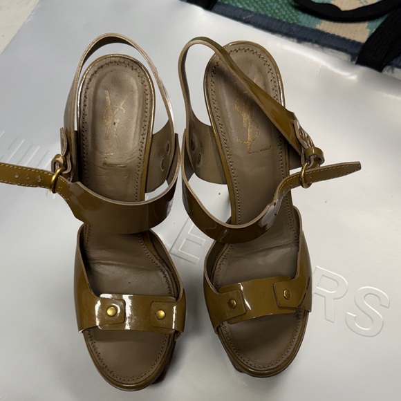 Yves Saint Laurent Women's Shimmering Gold Heels - Picture 4 of 10